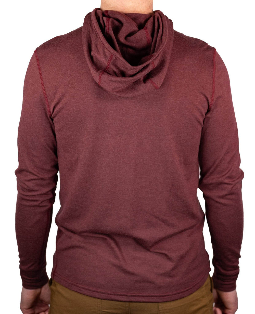 All Season Merino Wool Hoodie - Brick Red