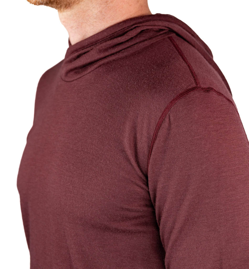 All Season Merino Wool Hoodie - Brick Red