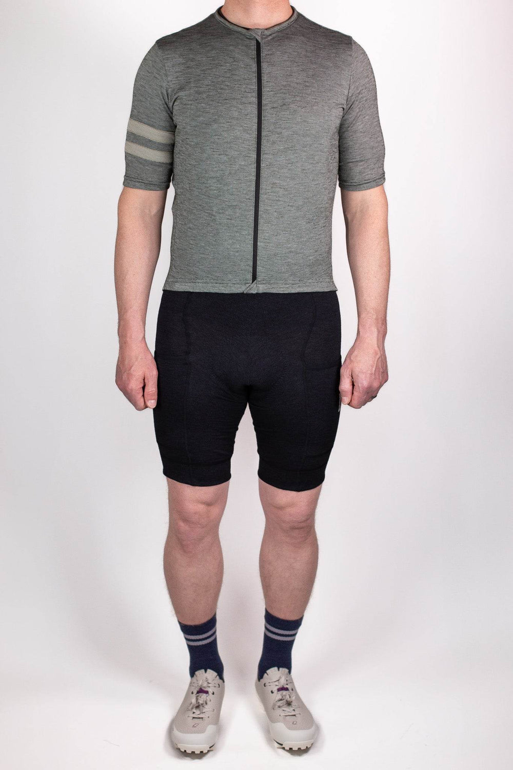 The Merino Wool Cargo Bib Shorts - Black