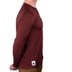 Every-Season Long Sleeve Merino Wool Pocket Tee - Brick Red