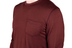 Every-Season Long Sleeve Merino Wool Pocket Tee - Brick Red