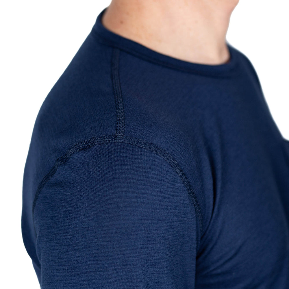 Every-Season Long Sleeve Merino Wool Tee - Atlantic Blue
