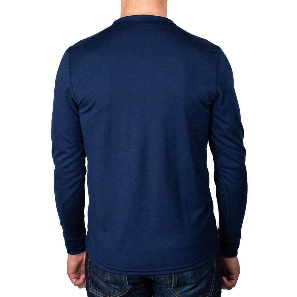 Every-Season Long Sleeve Merino Wool Tee - Atlantic Blue