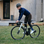 Every-Season Long Sleeve Merino Wool Cycling Jersey - Atlantic Blue