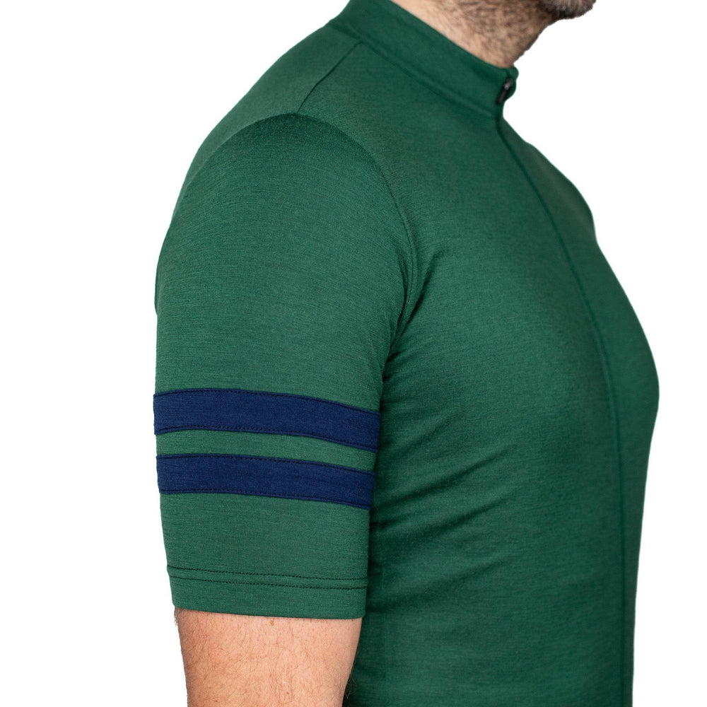Every-Season Short Sleeve Merino Wool Cycling Jersey - Pine