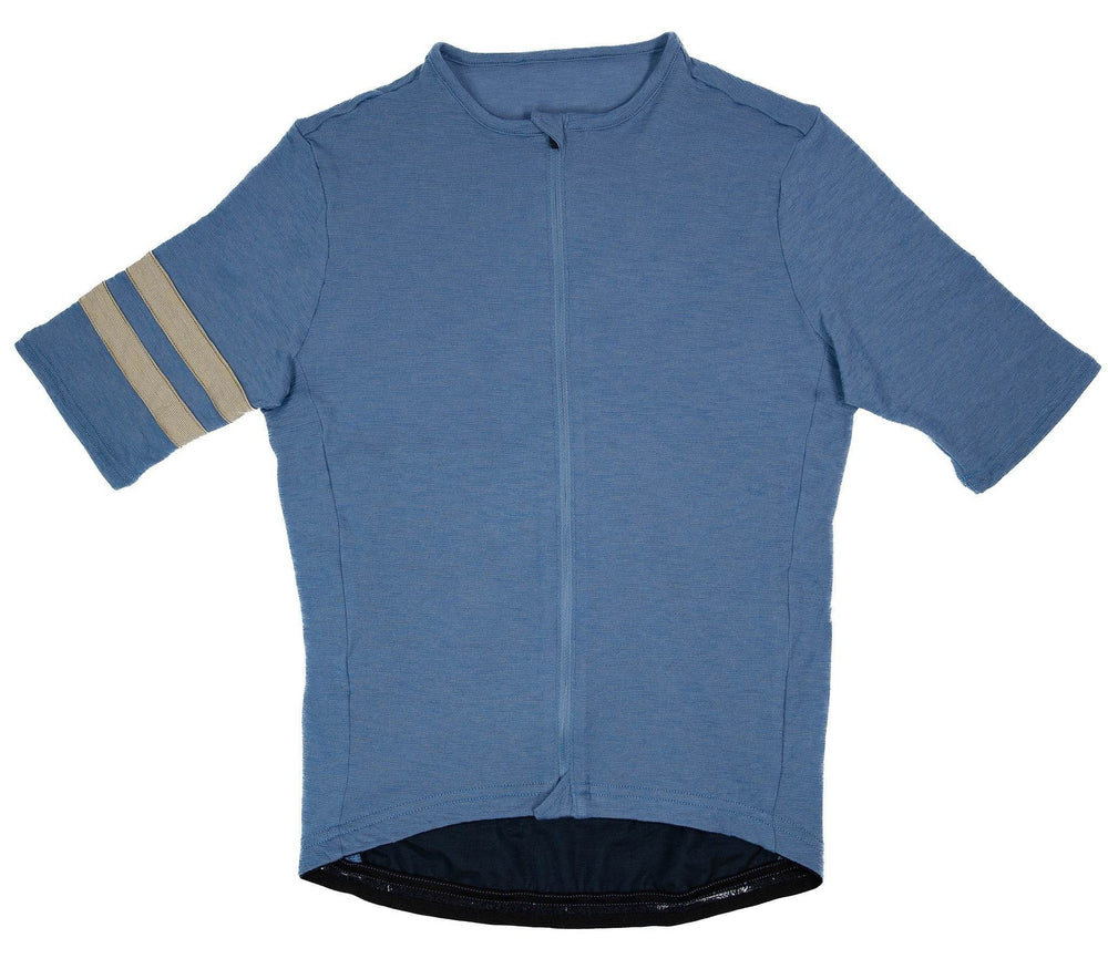Summer Wool Short Sleeve Cycling Jersey - Faded Blue