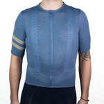 Summer Wool Short Sleeve Cycling Jersey - Faded Blue