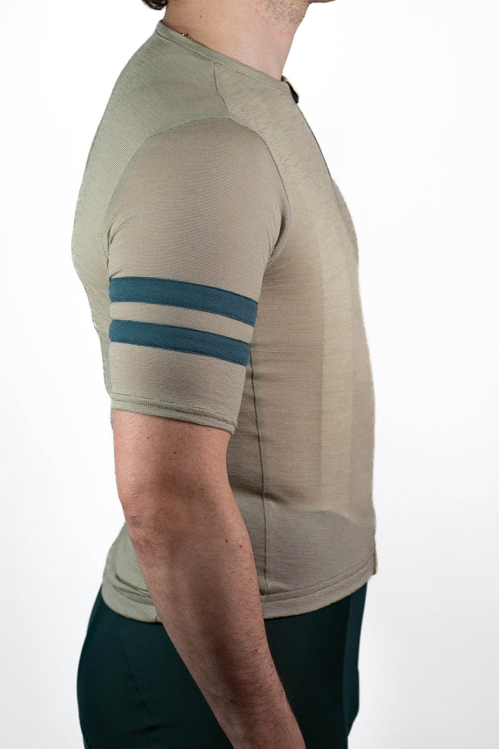 Summer Wool Short Sleeve Cycling Jersey - Khaki