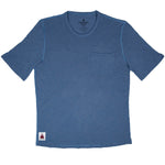 Summer Wool Short Sleeve Merino Wool Pocket Tee - Faded Blue