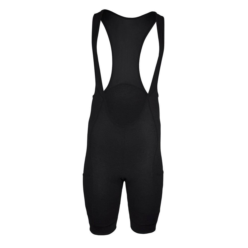 The Merino Wool Cargo Bib Shorts - Black