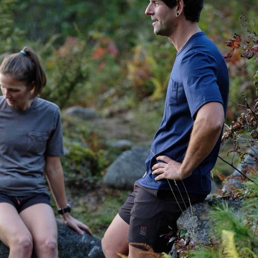Every-Season Short Sleeve Merino Wool Pocket Tee - Atlantic Blue