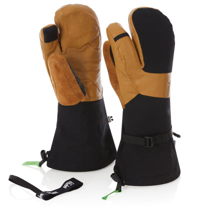 WoolTek Three Finger Waterproof Ski Gloves